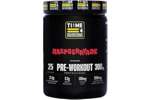 TIME 4 NUTRITION Time 4 Pre Workout Professional High Strength Vegan Pre Workout Powder for Men & Women Energy Drink Zero Sugar with L Citrulline Malate, Beta Alanine, L-Tyrosine, Alpha GPC, Theacrine (Raspberryade)