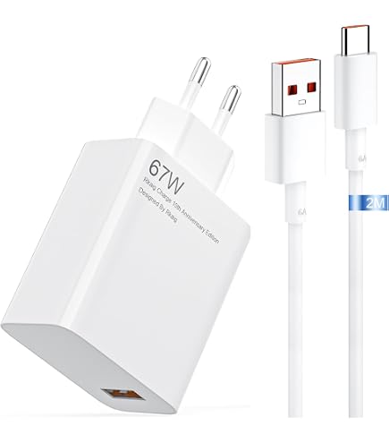 Chargeur Rapide Original Xiaomi MDY-12-EH 67W + Câble USB-C – Pour Mi 11T, 11i, 10T Lite, Poco X3 GT, Redmi Note 11, Etc.