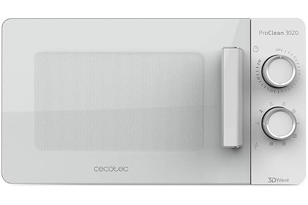 Cecotec ProClean 3020. Micro-onde blanc avec revêtement Ready2Clean, technologie 3DWave, input 1150W, output 700W, 20L, 6 modes.