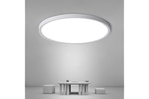 Osairous Plafonnier LED Ø30cm, 24W 2160LM Lampe De Plafond, IP44 Plafonnier Salle De Bain LED, 6500K Blanc Froid Luminaire Pour Chambre, Salle De Bain, Cuisine, Couloir, Balcon