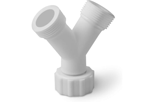 VIOKS Double raccord d'eau / double raccord en Y 3/4" - Raccord de fourche universel - Répartiteur 2 voies pour tuyau d'alimentation - Machine à laver et lave-vaisselle