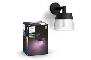 Philips Hue White and Color Ambiance Attract, Lampada a parete da Esterno Smart, 8W, Nero