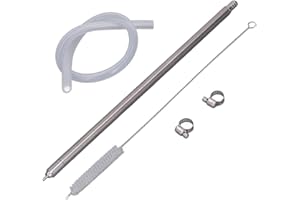 BUACHOIS Llenador de Botellas con Resorte, 35,2 cm Acero Inoxidable Cerveza Cerveza Llenador de Embotellado de Vino Tipo de Enlatado con Resorte Varilla de Llenado con Abrazadera de Manguera de Cepillo