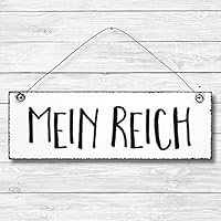 Mein Reich - Dekoschild Türschild Wandschild Holz Deko Schild 10x30cm Holzdeko Holzbild Deko Schild Geschenk Mitbringsel Geburtstag Hochzeit Weihnachten