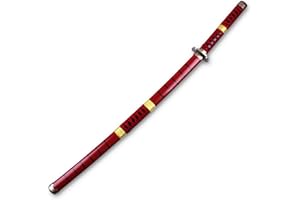 ARUAN Wooden Roronoa Zoro Sword Overall 41 inch Japanese Ninja Katana Samurai Sword Anime Original Texture for ONE PIECE Anime Lovers, Cosplay Props Toys, Kitetsu B