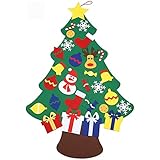 Niños DIY fieltro árbol de Navidad con diversos adornos regalos niños de Navidad para puerta de pared para colgar Navidad decoración, Color B