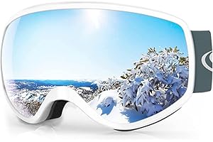 Findway Masque de Ski Enfant 3 à 12 Ans - Lunettes de Ski Enfant Masuqe Ski pour Garçon et Fille Anti-UV Antibuée Compatible avec Casque pour Ski Autres Sports