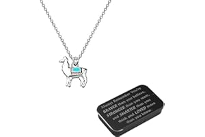 BNQL Winzige Lama-Halskette, Geschenk, Llama-Anhänger, Halskette, Llama-Liebhaber, Geschenke, Llama-Alpaka-Schmuck, You are Braver Stronger Smarter Than You Think