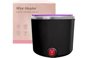 Lazy Lady Mini scaldacera professionale, scalda cera per ceretta brasiliana,con pentola in silicone, per tutti i tipi di ceretta su gambe, braccia, viso e bikini (rotondo, nero)