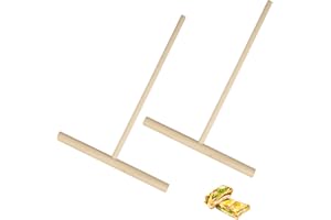 Rumyve 2 Pcs Pancake Spreaders - T-Shaped Natural Wood Crepe Pan Kitchen Tools 4.7x6.3 inches