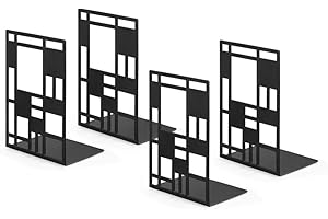 INNÔPLUS INNOPLUS Bookends, Bookends, Metal, Bookend, Black, 2 Pairs, Book Stand, Bookends, Book Holder, CD Children's Metal, Book Holder for Shelf