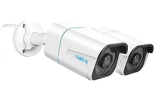 Reolink 4K Telecamera Poe Esterno, Rilevamento di Uomo/Veicolo/Animale, Visione Notturna IR, Videosorveglianza con Audio, Impermeabile IP67, Slot per Scheda microSD, Time-Lapse, RLC-810A (2 Pezzi)