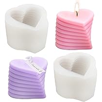 Moule à Bougie En Forme De Cœur - En Silicone - Pour La Saint-Valentin - Moule En Silicone 3D - Pour Bougies Parfumées, Travaux Manuels, Ornements, Savon Fait Main