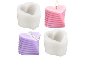 TUXUZAL 2 Piezas moldes silicona velas corazón 3D, moldes de jabón corazón, silicona moldes para velas en forma de corazón, moldes resina epoxi para velas, jabones, tartas de fondant, moldes de chocolate
