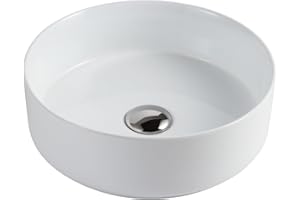 MUEBLES PITARCH-Lavabo Cilíndrico, Cerámica blanca, 12 x 36 cm (alto x diámetro), lavabo sobre encimera,para baños de sobreponer
