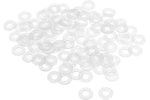 sourcing map Nylon Planas Arandelas M6 13mm DE 6mm DI 1mm Grosor Sellado Junta para Grifo Tubería Agua Manguera, Transparente, Paquete De 200