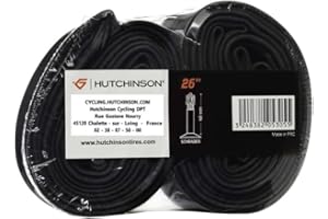 HUTCHINSON - Lot de 2 Chambre À Air - VTT - Standard - Résistance Et Anti-Crevaison - Valve Schräder - Épaisseur 0.9 mm - 40 MM - 26 x 1,70 - 2,35, Noir