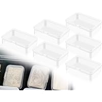 4 Boîtes Rangement Plastique Transparent HNJUSR | 7.5x5.5x2.1cm | Couvercle à Charnière