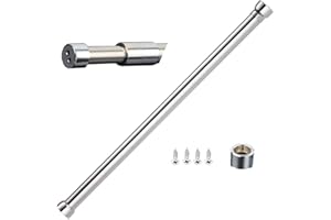 Sinzau Schrankrohr ausziehbar, Edelstahl Kleiderstange, Stabile Nischenstange, Rohr mit Enddosen, 47-82 cm