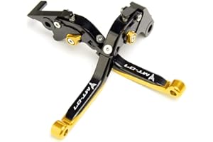 YP YuanPei Leviers d'embrayage de frein repliables Pour MT07 MT-07 FZ-07 Tracer 700 2018 2019 2020 Leviers extensibles en aluminium Accessoires moto(Noir+Or)