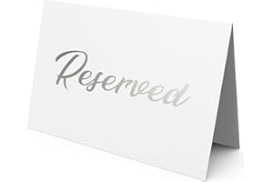 IRICUS 10 Pack Silver Reserved Table Signs for Wedding Party Restaurant - Reserved Signs for Wedding - Double Sided Reserved Table Signs - Silver Reserved Signs for Tables - Silver Tent Reservation Cards