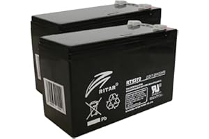Two RITAR 12V 7.2Ah Batteries for Acorn Superglide 120/130 mobility, Stairlift Replacements - 2 x 12V Batteries (each unit 151 x 65 x 93.5mm)