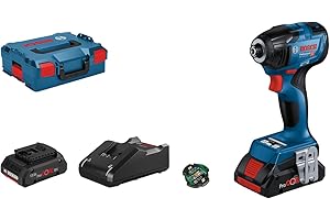 Bosch Professional 18V System Avvitatore a massa battente a batt. GDR 18V-210 C (c. serraggio: 210 Nm, incl. 1 mod. Bluetooth, 2 batt. ProCORE18V 4.0Ah, caricab. rapido L-BOXX 136), Blu