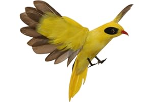 Sharplace artificiel Plumes Figurine en Plastique Paysage Ornement Jardin Décor Bricolage Halloween, Oriole volant