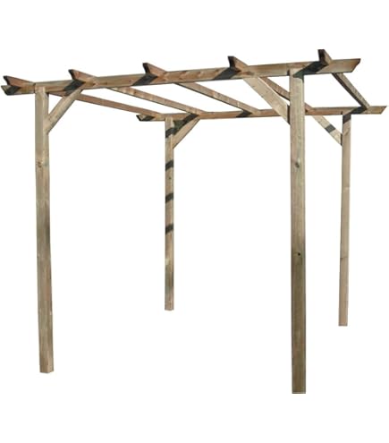 Pergola In Legno Da Giardino Slim 240x240cm - Legno Impregnato Classe IV, Personalizzabile In Colori E Copertura - Made In Italy - Foto 8