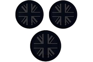 MCOAORN Mini Cooper R55 R56 R57 Cup Holder Mats - 3 Pcs Silicone Anti-Slip Coasters with Protective Storage Case, Shockproof Design for Bumper Protection (Black Union Jack)
