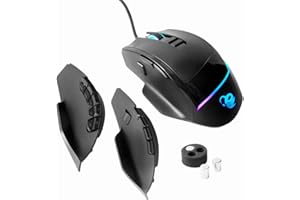 COOLBOX Deep Gaming ProSwap, Mouse modulare USB con 3 pannelli laterali intercambiabili (3, 5 e 10 tasti), luce RGB, sensore ottico Pixart 3325, 500FPS, 100IPS, 1000 Hz, Switches Huano, peso regolabile