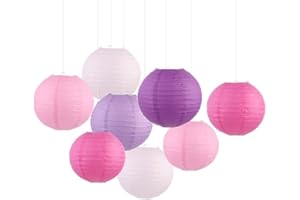 WBYNB 25 Pezzi Rotonde Paralumi, Lanterna Carta Decorazione, Lanterne Di Carta, Fatto a Mano e Riutilizzabile, Utilizzato Per Decorare Feste Di Compleanno, Fidanzamenti o Matrimoni (Rose)
