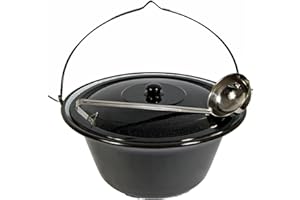 troph-e-shop Set Gulaschkessel Gulaschtopf 22 Liter Emaille + Deckel + Gratis Schöpfkelle