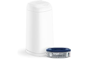 Angelcare Kosz na pieluchy + wkład zapachowy/duża pojemność antybakteryjna prosta sukienka biała