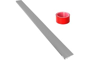 LIEKUMM Rampe de seuil de porte en PVC - Hauteur : 1,5 cm - Charge maximale : 800 kg - Pour fauteuil roulant électrique, poussette, garage, grise