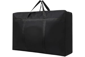 LPAMABA Bolsa de Almacenamiento Extra Grande 180 L, Bolsa de Mudanza Extra Grande Impermeable con Asas y Cremallera, Bolsa de Transporte Grande Negra para Guardar Ropa Sabanas Mantas y Edredones