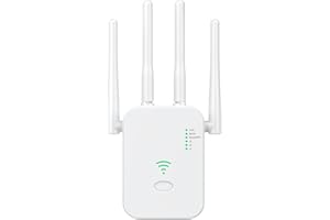 PCERCN Ripetitore WiFi, 300Mbps Amplificatore WiFi Potente 2.4Ghz, WiFi Extender con 4 Antenne e 2 LAN/WAN, supporta la modalità Repeater/Router/AP, Amplificatore segnale WiFi adatto per casa, ufficio