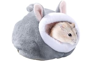 KLOVA Hámster House - Cama de dormir de terciopelo cálido para roedores/conejillos de indias, accesorios de casa de hámster, lindo hámster, jaula de terciopelo para hámster