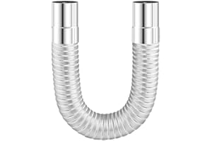 SISINKAL 50 mm in acciaio inox camino Liner gomito tubo flessibile canna fumaria stufa connettore estensibile per riscaldamento interno campeggio all'aperto