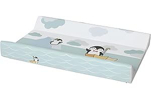 Kikido Cambiador Bebe Universal - 74 x 46 x 10 cm - Pingüinos - Trocador de Bebé Impermeable - Tejido Suave con Relleno de Esponja Fácil de Lavar