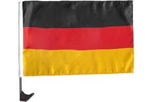 ELASTO FORM Autofahne Deutschland Flagge - Nationalflagge Deutschland - Perfekt für EM 2024 - Fanartikel Flagge schwarz-rot-gelb - Accessoire zum jubeln