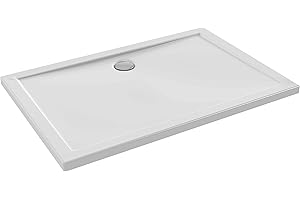 Jacob Delafon Receveur de Douche 120 x 80 Gaspard Extra-Plat céramique bonde centrée sur la Longueur