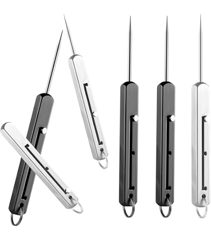 Lot De 4 Boîtiers étanches Pour Cure-dents OWLMATE – Avec Porte-clés, Alliage Aluminium – Idéal Voyage, Pêche, Camping - 4