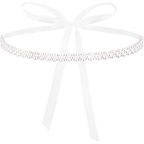 VOSSOT Satin Gürtel Damen Weiß 195cm | Eleganter Schmaler Gürtel Für Taille, Haar & Tasche