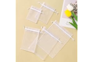 HERZWILD 40pcs Sachets Organza 17 x 23cm, Rubans pour Bijoux Cadeaux Sachets Dragées Bonbons Marriage Petits Sacs à Cordon pour Mariage, fête（17 x 23）