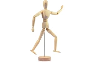 ZYWQ Mannequin Body, Wooden Manikin Body Drawing Mannequin Artist Manikin with Stand and Flexible Joints for Decoration Sketching & Painting(20cm/8 inch)