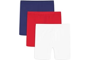 Auranso Pantaloni da ciclismo da bambina, 2-10 anni, in cotone, per ginnastica, leggings corti, traspiranti, sotto il vestito per ragazze, confezione da 3