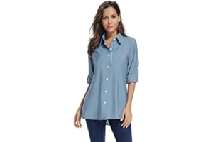 Jessie Kidden Women's Hiking Long Sleeve Fishing Cargo Shirt UPF 50+ for Safari Camping Travelling Quick Dry #5019