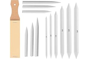 Visxcnu 13 Pezzi Sfumini, Matite per Sfumare, a Doppia Punta,temperamatite in Carta vetrata, Dimensioni Diverse per Disegni e Dettagli, Aggiungi profondità e Dimensione, Paper Art, Set Arte