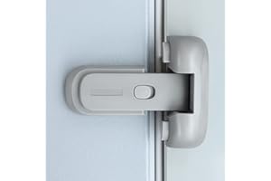 CLYMENE Refrigerator Fridge Freezer Door Lock for Kids, Child Proof Refrigerator Latch Lock to Keep Door Closed, No Tools Required and Easy Installation (Grey)